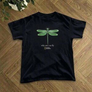 National Geographic Black Dragonfly T-Shirt S-5XL Unisex